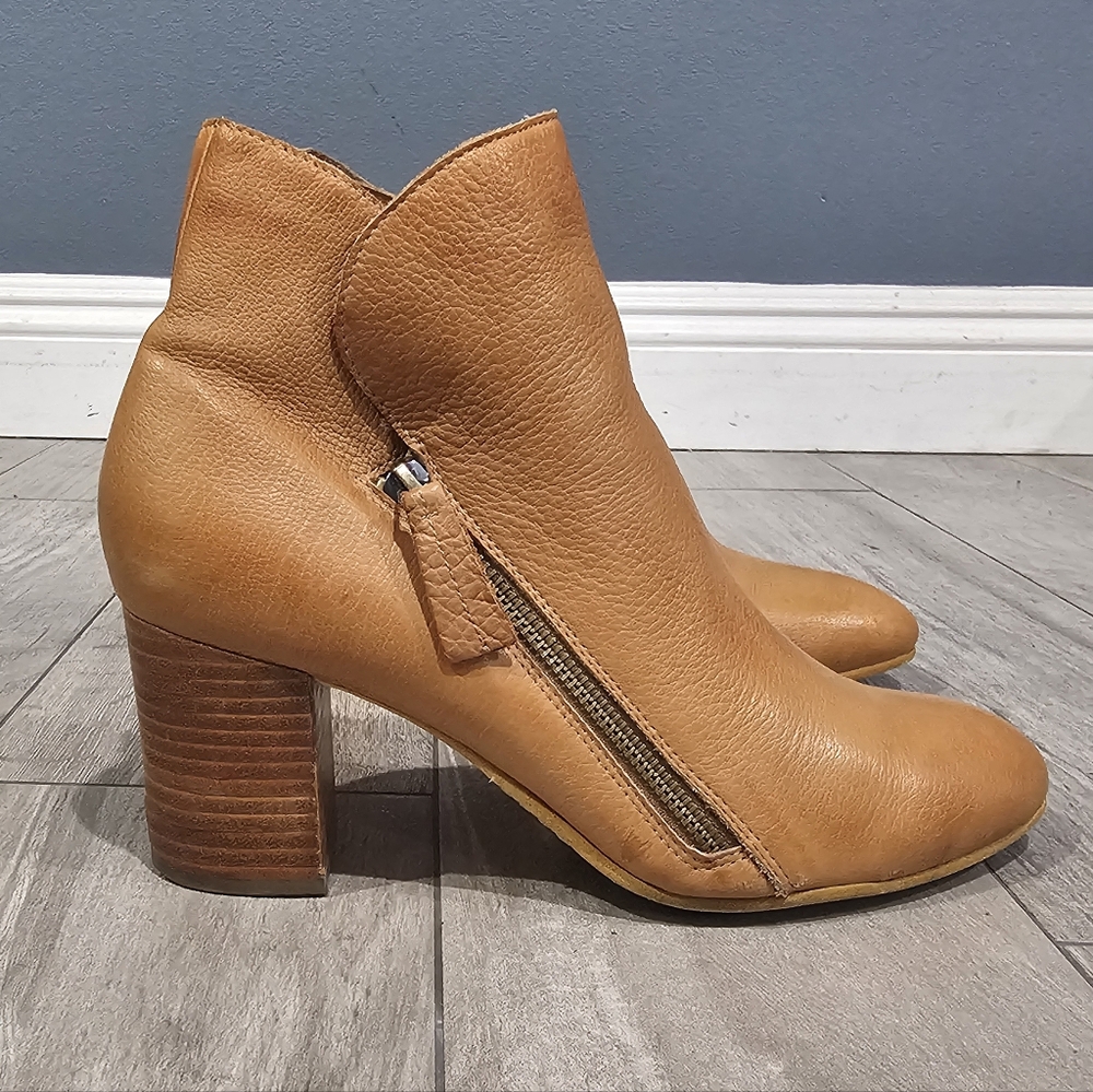 Silent D Anthropologie Uriah Tan Leather Block He… - image 2